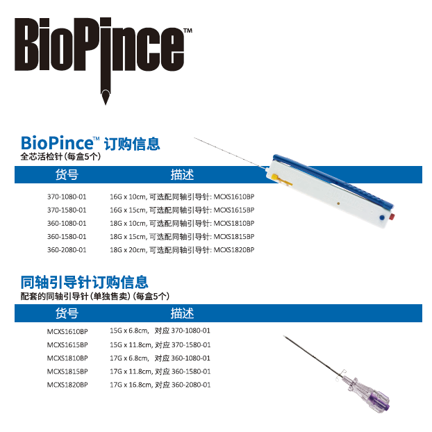 爱琅 一次性使用活检针 360-1580-01（全芯18Gx15cm）图片 2